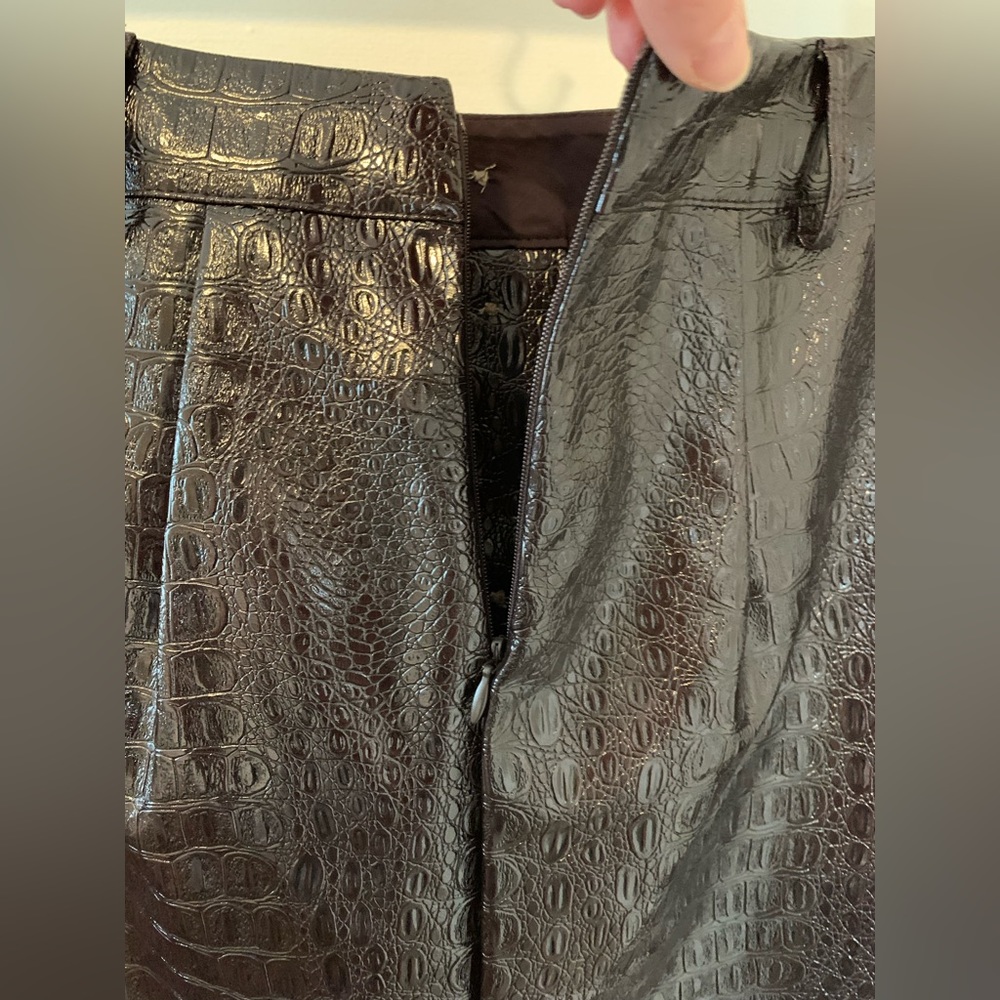 Rachel Comey X Target Faux Leather Textured Pencil Skirt Chicory Coffee Size 4 - Picture 8 of 15